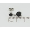 Сережки Xuping TTM Stainless Steel колір Родій пусети Підвіски з чорними кристалами ø 6мм та 8мм фото №2