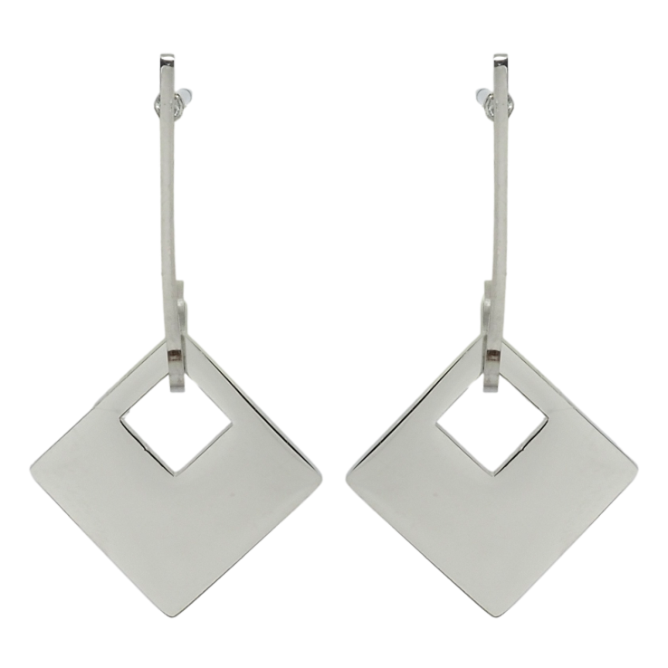 Серьги Xuping TTM Stainless Steel цвет Родий пусеты Ромбовые подвески фото №24 Серьги Xuping TTM Stainless Steel цвет Родий пусеты Ромбовые подвески фото №24