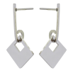 Серьги Xuping TTM Stainless Steel цвет Родий пусеты Ромбовые подвески фото №3