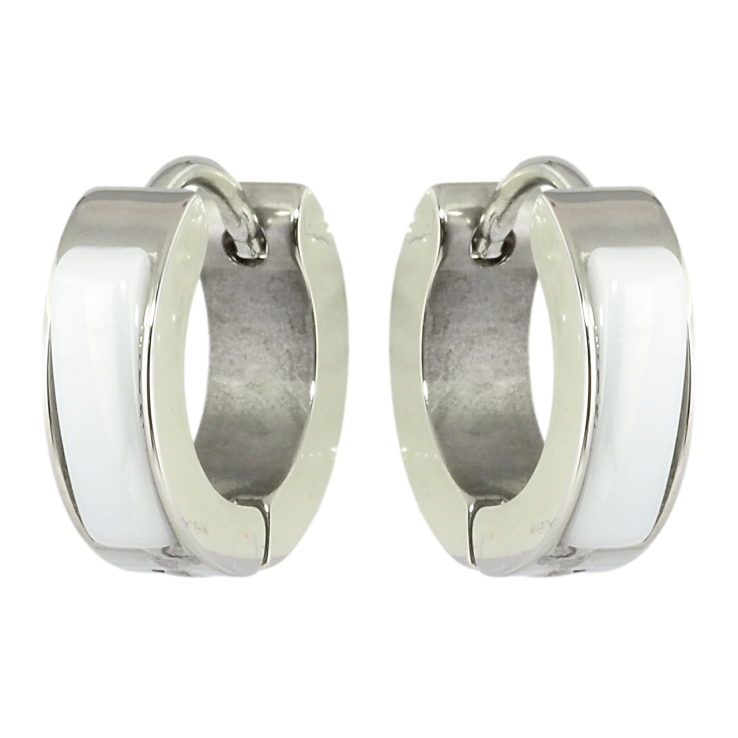 Сережки Xuping TTM Stainless Steel колір Родій колечка Вставки біла кераміка фото №8 Сережки Xuping TTM Stainless Steel колір Родій колечка Вставки біла кераміка фото №8