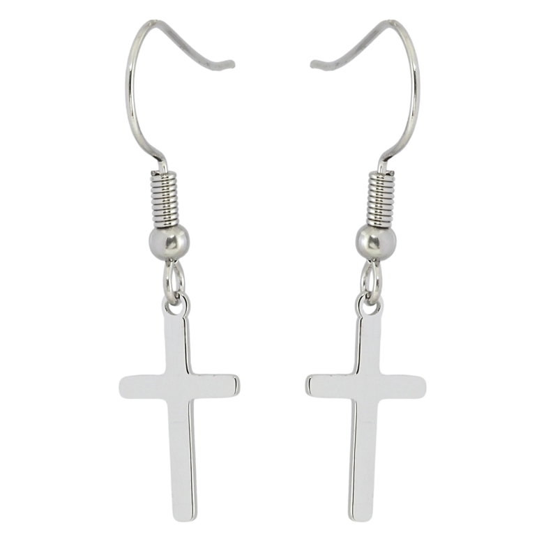 Сережки Xuping TTM Stainless Steel колір Родій французький замок Хрестики фото №10 Сережки Xuping TTM Stainless Steel колір Родій французький замок Хрестики фото №10