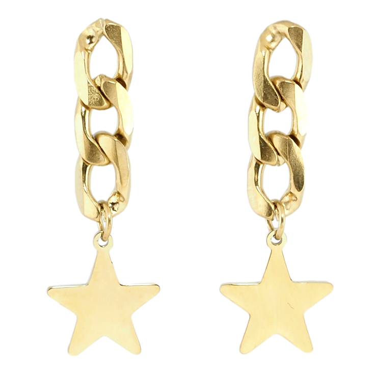 Серьги Xuping TTM Stainless Steel цвет 14K пусеты Звезды на цепочках фото №17 Серьги Xuping TTM Stainless Steel цвет 14K пусеты Звезды на цепочках фото №17