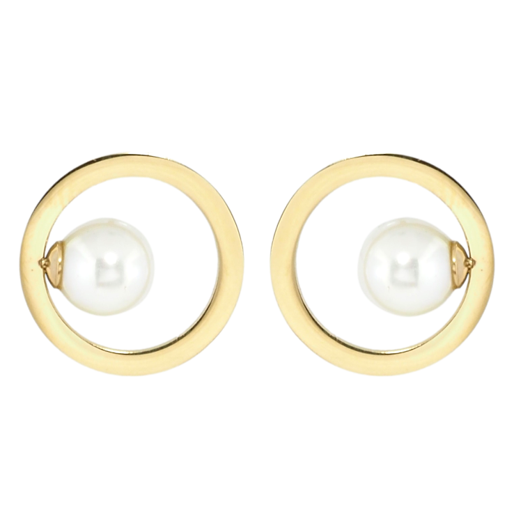 Серьги Xuping TTM Stainless Steel цвет 14K пусеты Колечки с жемчужинами фото №10 Серьги Xuping TTM Stainless Steel цвет 14K пусеты Колечки с жемчужинами фото №10