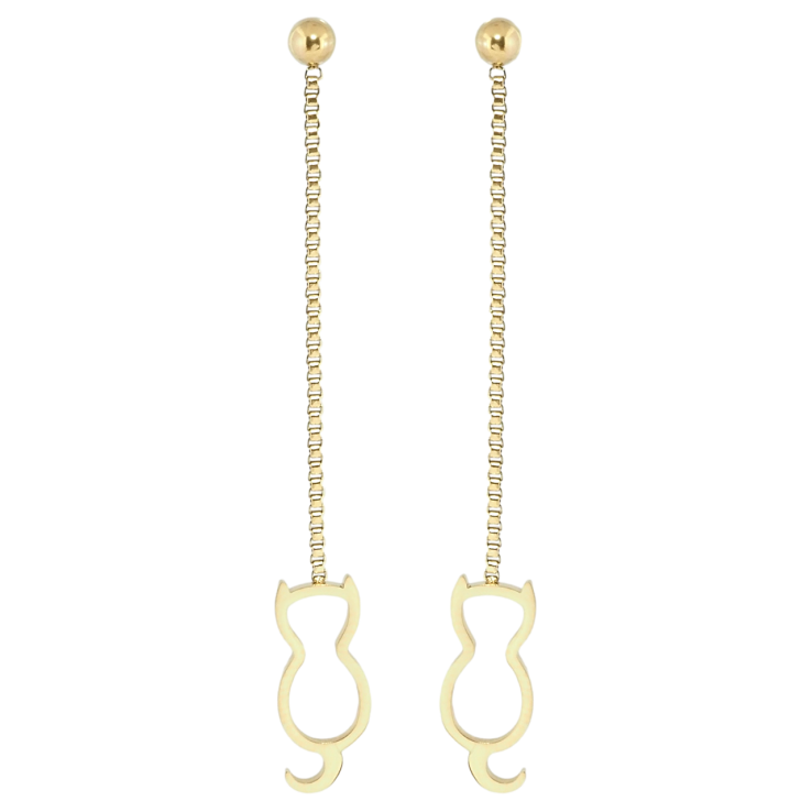 Серьги Xuping TTM Stainless Steel цвет 14K пусеты Подвески кошки фото №16 Серьги Xuping TTM Stainless Steel цвет 14K пусеты Подвески кошки фото №16