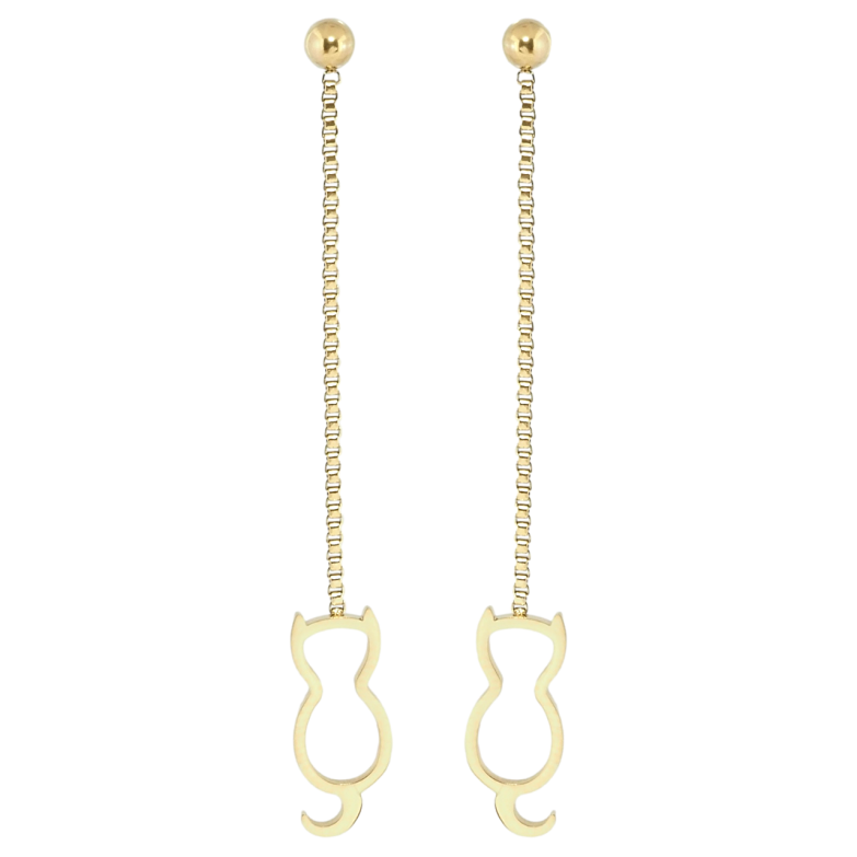 Сережки Xuping TTM Stainless Steel колір 14K пусети Підвіски кішки фото №2