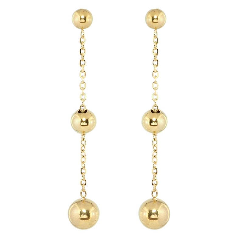 Серьги Xuping TTM Stainless Steel цвет 14K пусеты Подвески шарики на цепочке фото №6