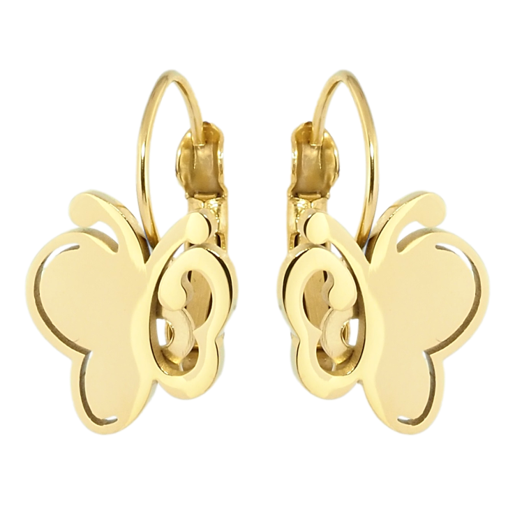 Серьги Xuping TTM Stainless Steel цвет 14K французский замок Бабочки фото №3 Серьги Xuping TTM Stainless Steel цвет 14K французский замок Бабочки фото №3