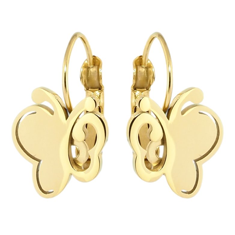 Сережки Xuping TTM Stainless Steel колір 14K французький замок Метелики фото №1 Сережки Xuping TTM Stainless Steel колір 14K французький замок Метелики фото №1