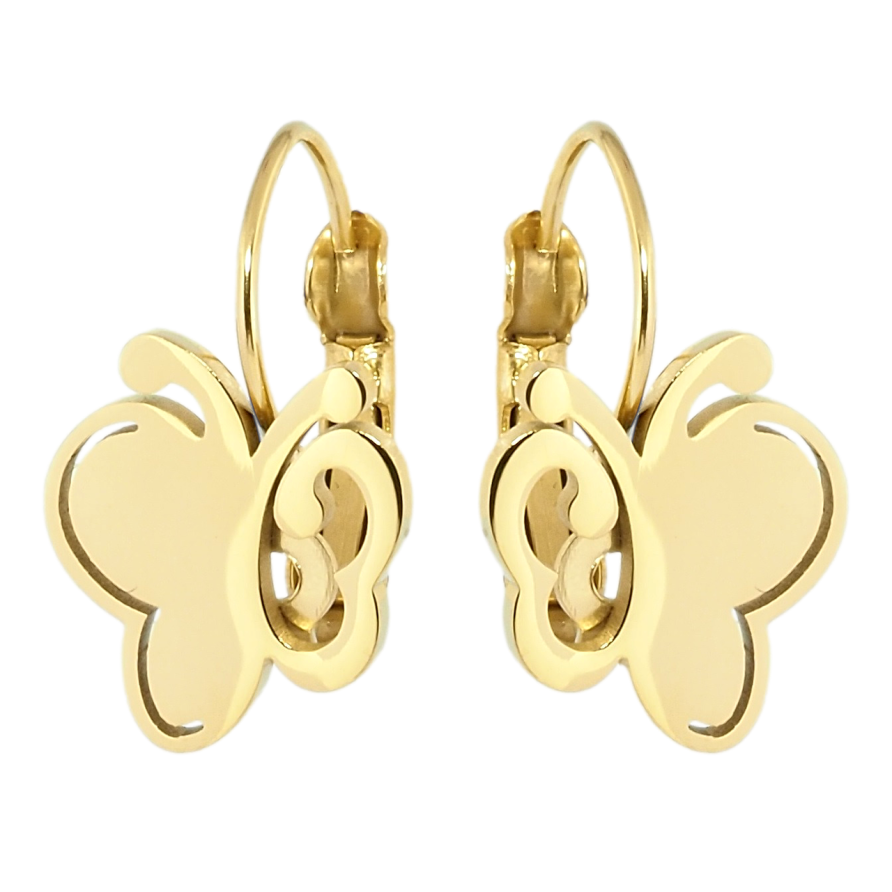 Сережки Xuping TTM Stainless Steel колір 14K французький замок Метелики фото №1 Сережки Xuping TTM Stainless Steel колір 14K французький замок Метелики фото №1