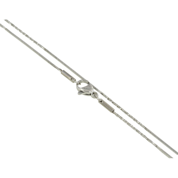 Ланцюжок Xuping ТТМ Stainless Steel колір Родій Плетіння Шнур з-х гранний перекручений довжина 50см х 1мм фото №6