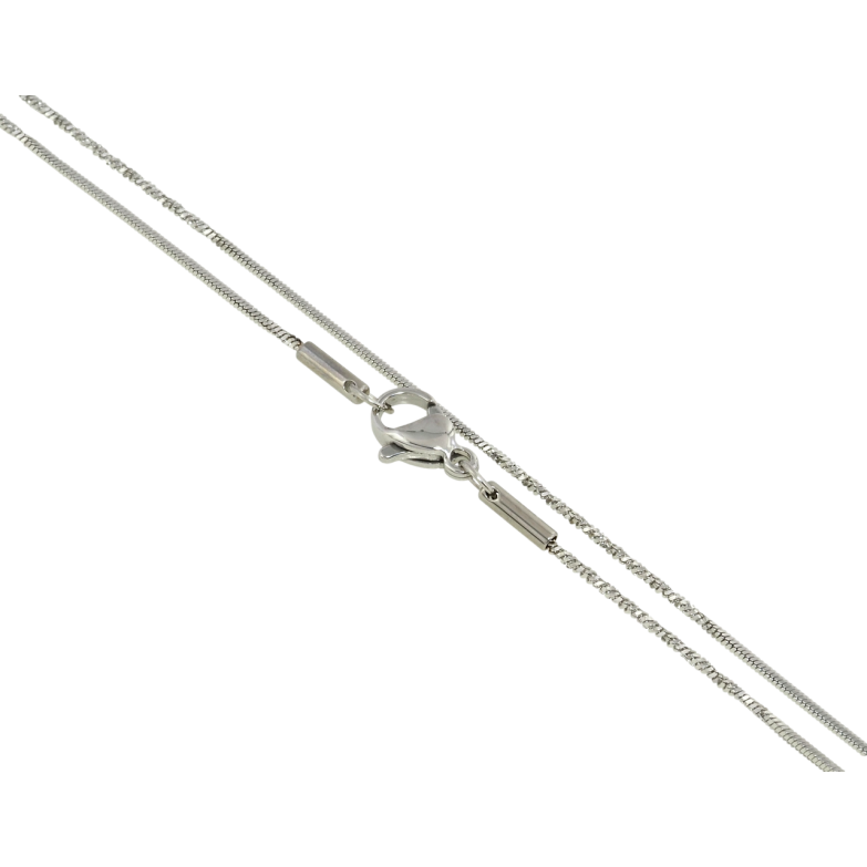 Ланцюжок Xuping ТТМ Stainless Steel колір Родій Плетіння Шнур з-х гранний перекручений довжина 50см х 1мм фото №1 Ланцюжок Xuping ТТМ Stainless Steel колір Родій Плетіння Шнур з-х гранний перекручений довжина 50см х 1мм фото №1