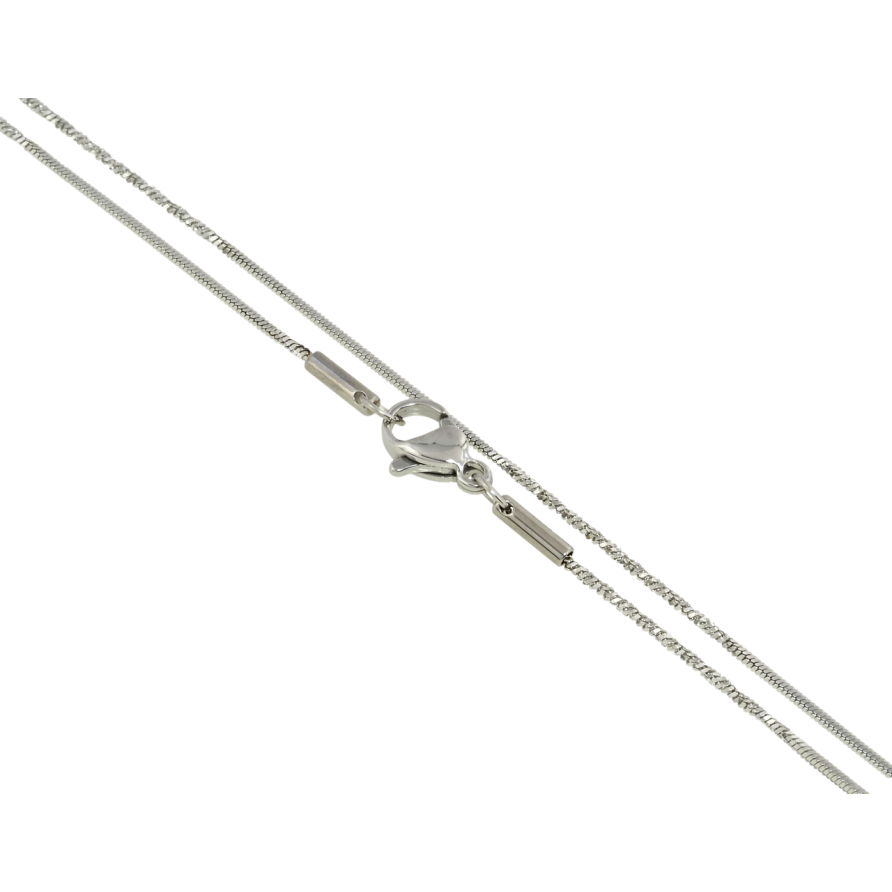 Ланцюжок Xuping ТТМ Stainless Steel колір Родій Плетіння Шнур з-х гранний перекручений довжина 50см х 1мм фото №1 Ланцюжок Xuping ТТМ Stainless Steel колір Родій Плетіння Шнур з-х гранний перекручений довжина 50см х 1мм фото №1