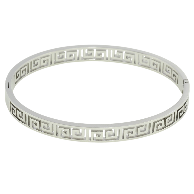 Браслет Xuping ТТМ Stainless Steel колір Родій Грецький орнамент ø 6см фото №15