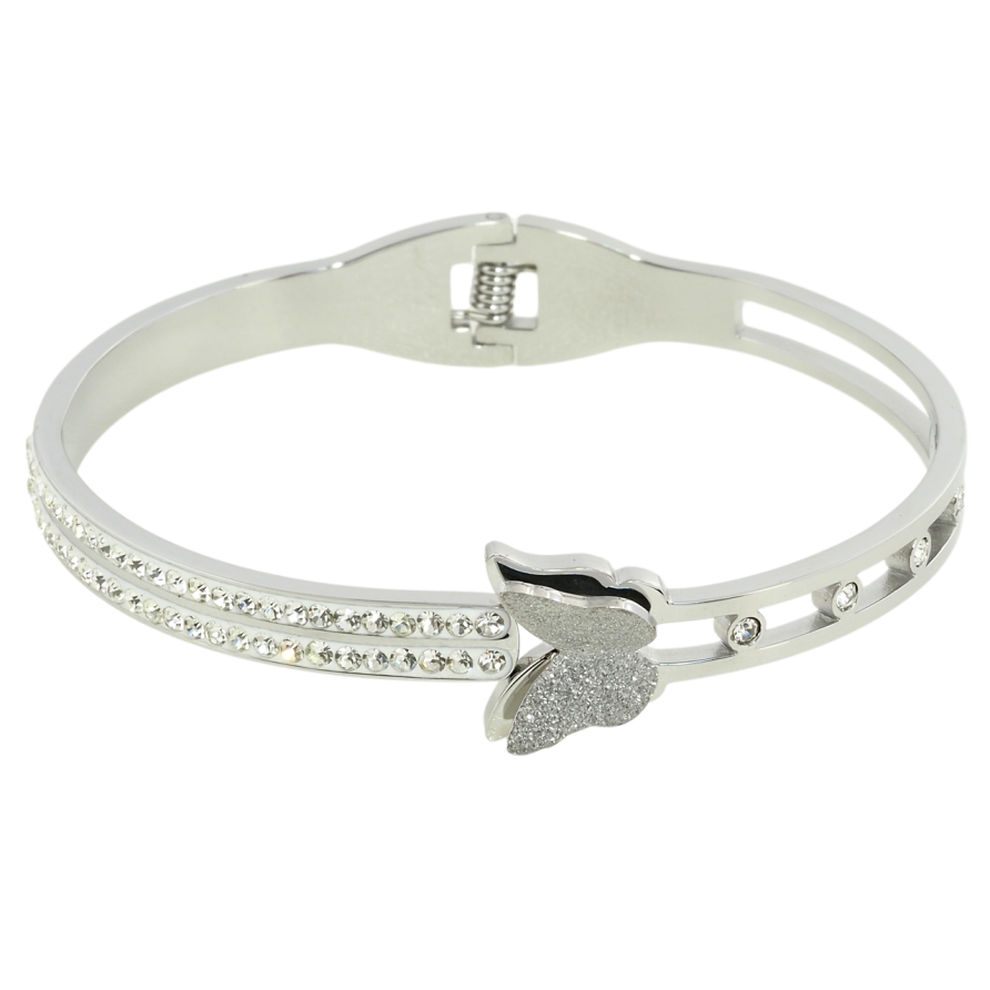 Браслет Xuping ТТМ Stainless Steel цвет Родий Бабочка ø 5.8см фото №1 Браслет Xuping ТТМ Stainless Steel цвет Родий Бабочка ø 5.8см фото №1