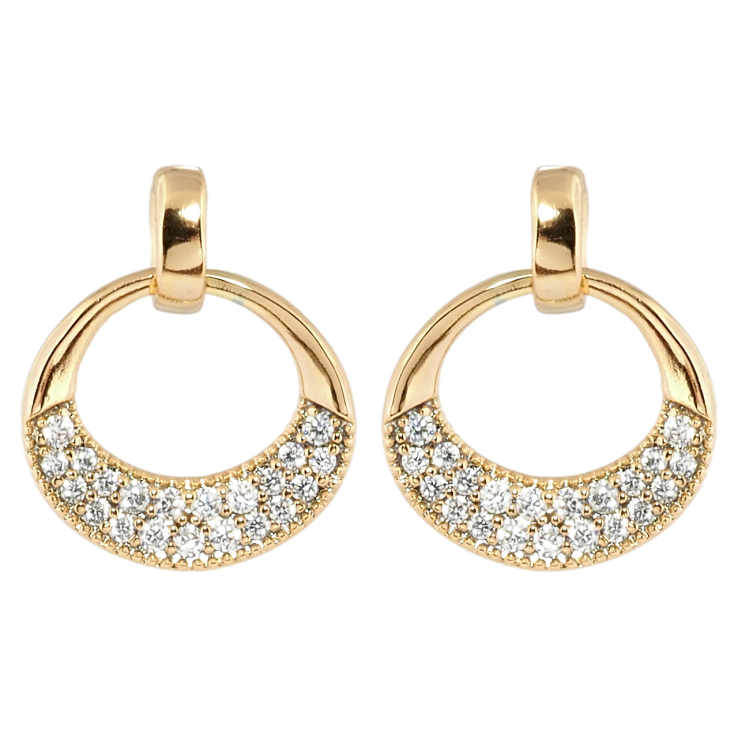 Серьги Xuping Позолота 18K пусеты Декоративные кольца с цирконием фото №8