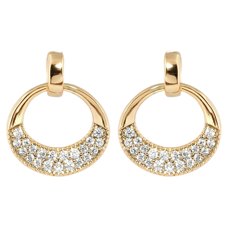 Сережки Xuping Позолота 18K пусети Декоративні кільця з цирконієм фото №1 Сережки Xuping Позолота 18K пусети Декоративні кільця з цирконієм фото №1