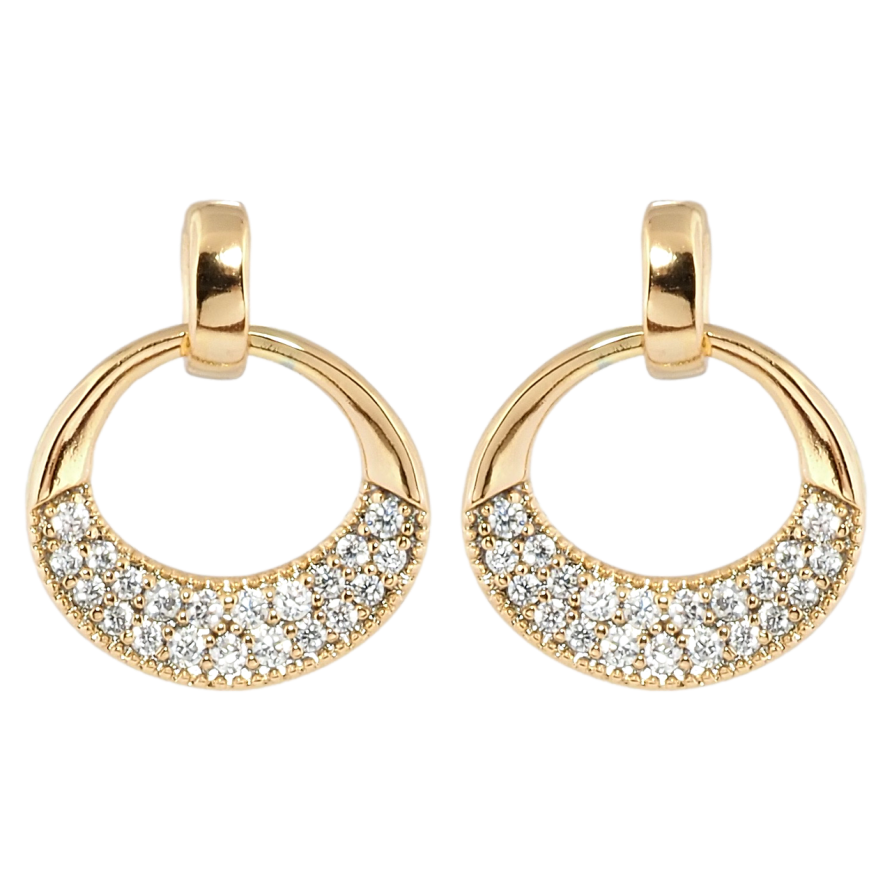 Серьги Xuping Позолота 18K пусеты Декоративные кольца с цирконием фото №1 Серьги Xuping Позолота 18K пусеты Декоративные кольца с цирконием фото №1
