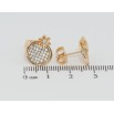 Серьги Xuping Позолота 18K пусеты Круги с цирконием и цветочками фото №2