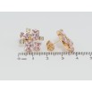 Серьги Xuping Позолота 18K пусеты Розовые фианиты фото №2 Серьги Xuping Позолота 18K пусеты Розовые фианиты фото №2