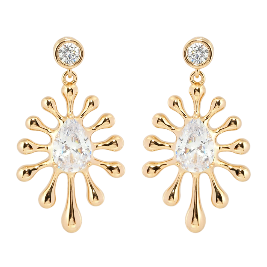 Серьги Xuping Позолота 18K пусеты Декоративные подвески с фианитами фото №1 Серьги Xuping Позолота 18K пусеты Декоративные подвески с фианитами фото №1