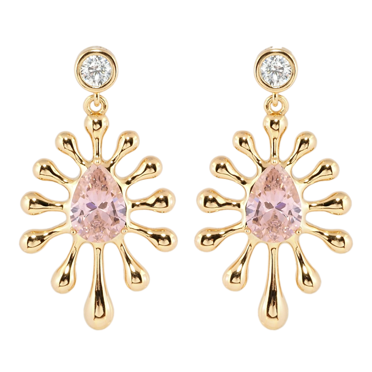 Серьги Xuping Позолота 18K пусеты Декоративные подвески с розовыми фианитами фото №17 Серьги Xuping Позолота 18K пусеты Декоративные подвески с розовыми фианитами фото №17