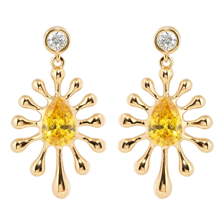 Серьги Xuping Позолота 18K пусеты Декоративные подвески с желтыми фианитами фото №19 Серьги Xuping Позолота 18K пусеты Декоративные подвески с желтыми фианитами фото №19