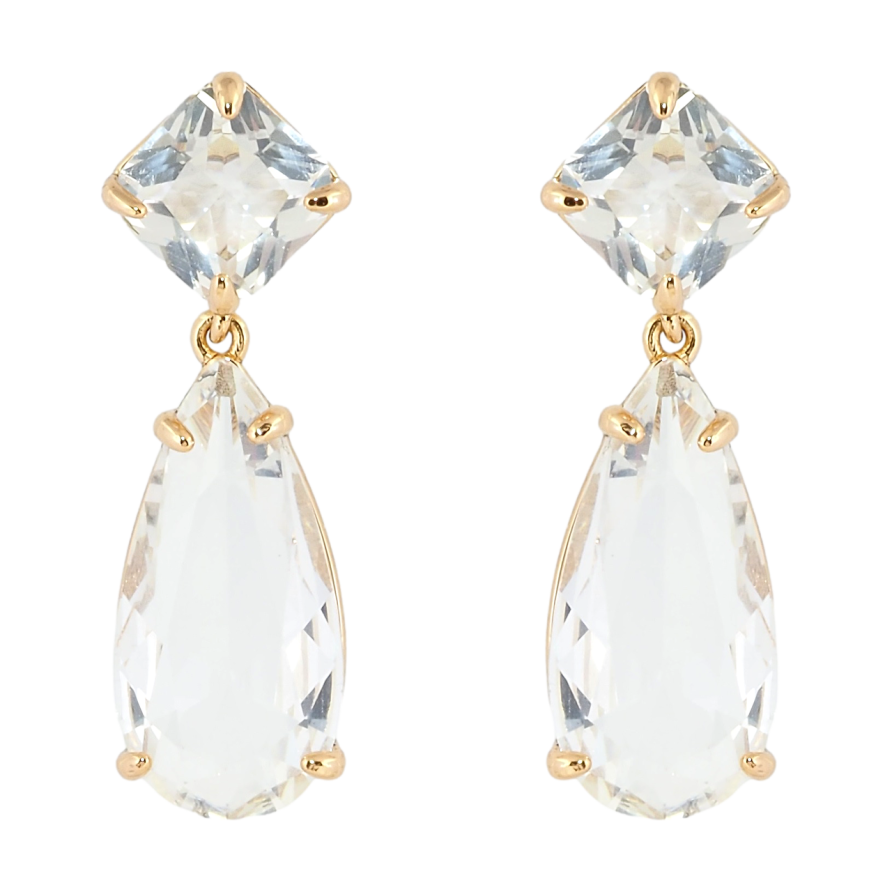 Серьги Xuping Позолота 18K пусеты Кристальные подвески фото №1 Серьги Xuping Позолота 18K пусеты Кристальные подвески фото №1