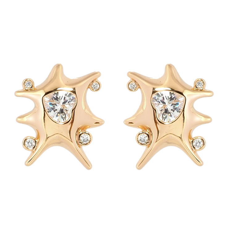 Серьги Xuping Позолота 18K пусеты Авангард фото №5