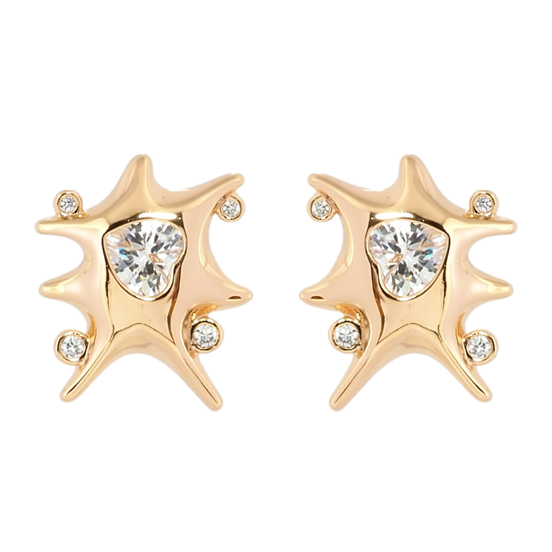 Сережки Xuping Позолота 18K пусети Авангард фото №1 Сережки Xuping Позолота 18K пусети Авангард фото №1