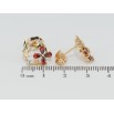Серьги Xuping Позолота 18K пусеты Веночки с красными фианитами фото №2