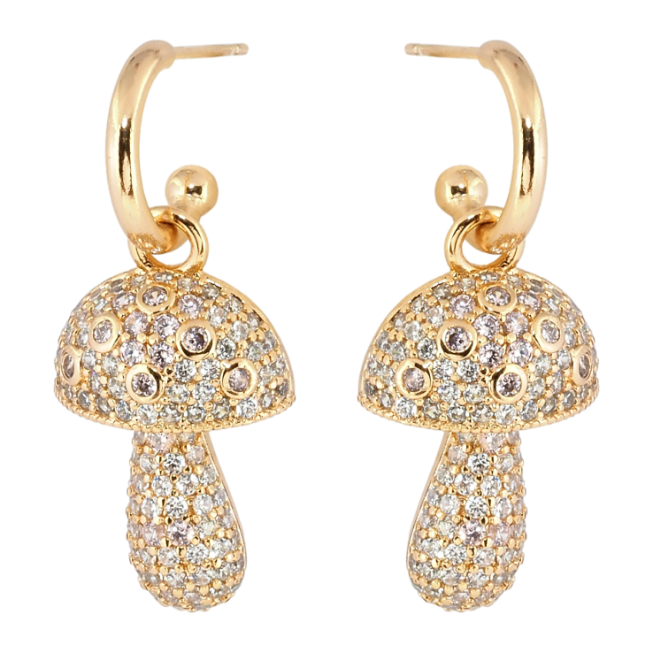 Серьги Xuping Позолота 18K пусеты Грибочки инкрустация бело-розовым цирконием 2 в 1 фото №25 Серьги Xuping Позолота 18K пусеты Грибочки инкрустация бело-розовым цирконием 2 в 1 фото №25