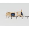 Серьги Xuping Позолота 18K английский замок Синие фианиты на фигурной дужке фото №2 Серьги Xuping Позолота 18K английский замок Синие фианиты на фигурной дужке фото №2