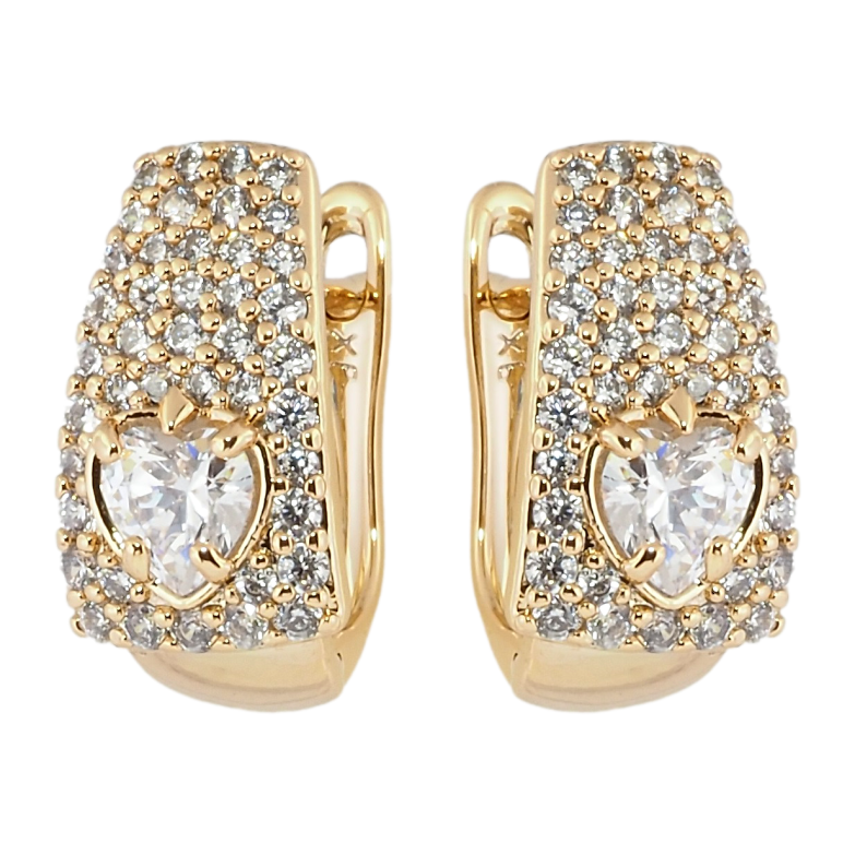 Сережки Xuping Позолота 18K англійський замок Інкрустація цирконієм фото №3 Сережки Xuping Позолота 18K англійський замок Інкрустація цирконієм фото №3