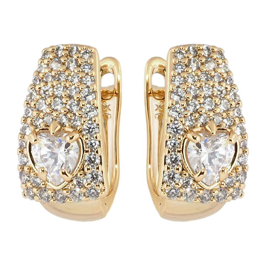 Серьги Xuping Позолота 18K английский замок Инкрустация цирконием фото №1 Серьги Xuping Позолота 18K английский замок Инкрустация цирконием фото №1