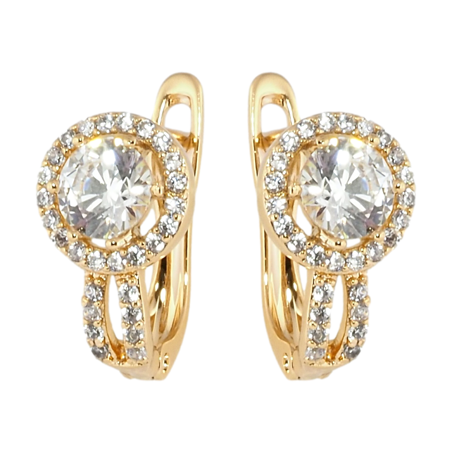 Серьги Xuping Позолота 18K английский замок Кристальный блеск фото №1 Серьги Xuping Позолота 18K английский замок Кристальный блеск фото №1