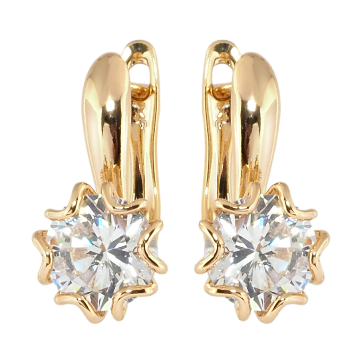 Серьги Xuping Позолота 18K английский замок Фианиты фото №5