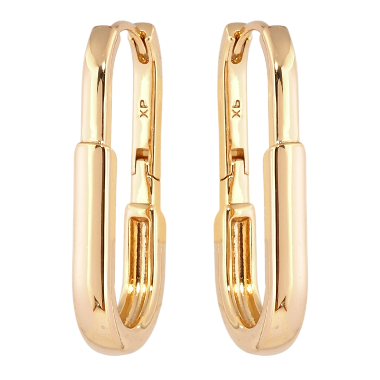 Сережки Xuping Позолота 18K колечка Декоративні овали фото №4 Сережки Xuping Позолота 18K колечка Декоративні овали фото №4