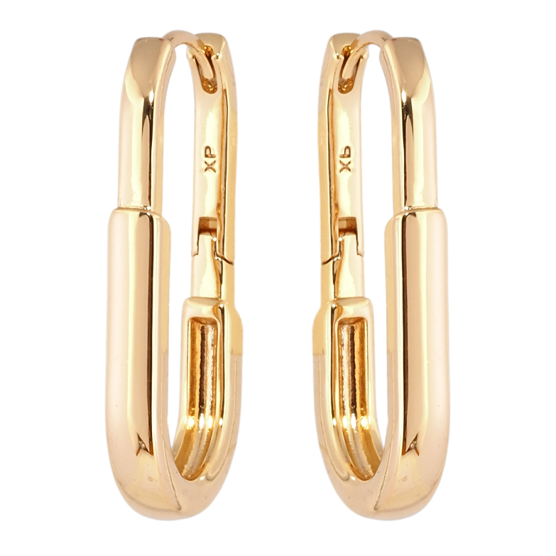 Сережки Xuping Позолота 18K колечка Декоративні овали фото №3 Сережки Xuping Позолота 18K колечка Декоративні овали фото №3
