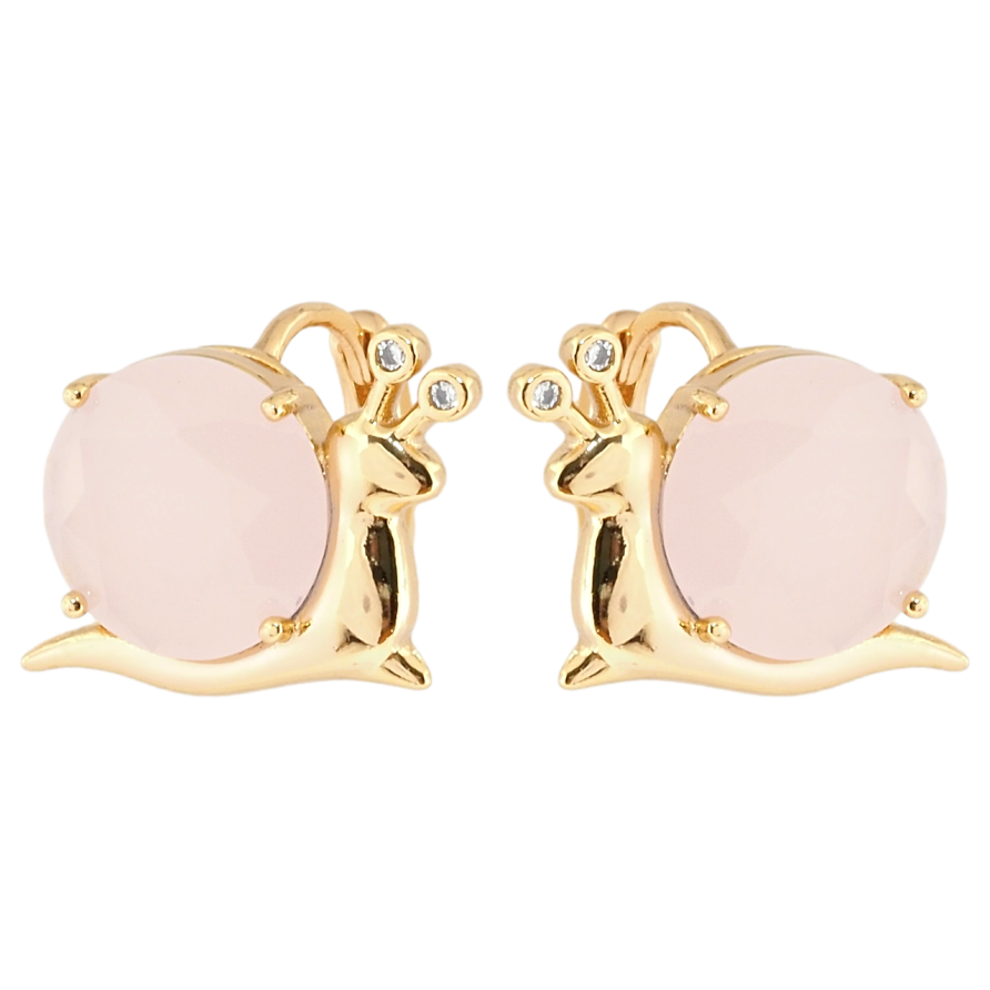 Серьги Xuping Позолота 18K колечки Улитки с розовыми фианитами фото №1 Серьги Xuping Позолота 18K колечки Улитки с розовыми фианитами фото №1