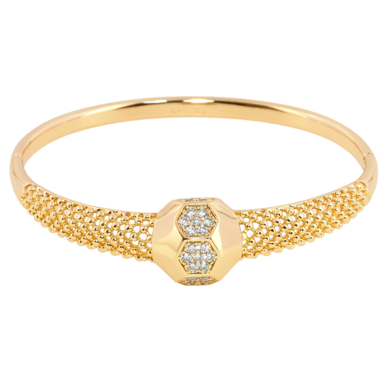Браслет Xuping Позолота 18K Декоративный узор с цирконием ø 6см фото №6