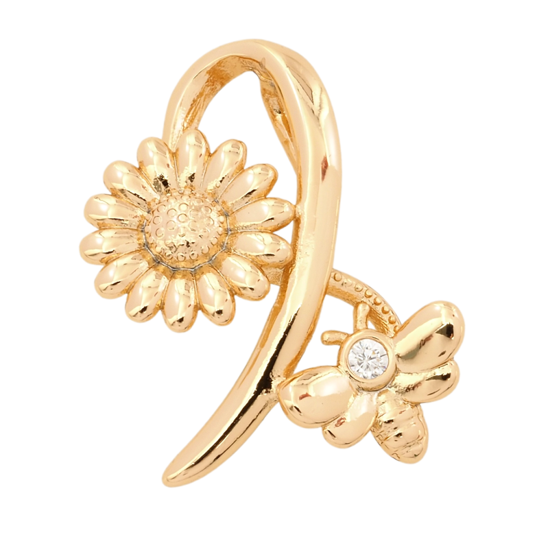 Кулон Xuping Позолота 18K Квіточка з бджолою для ланцюжка до 3мм фото №7 Кулон Xuping Позолота 18K Квіточка з бджолою для ланцюжка до 3мм фото №7