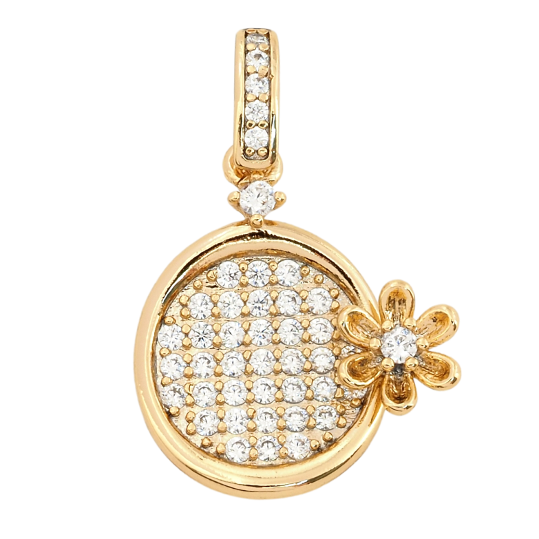 Кулон Xuping Позолота 18K Инкрустация цирконием с цветочком для цепочки до 4мм фото №2