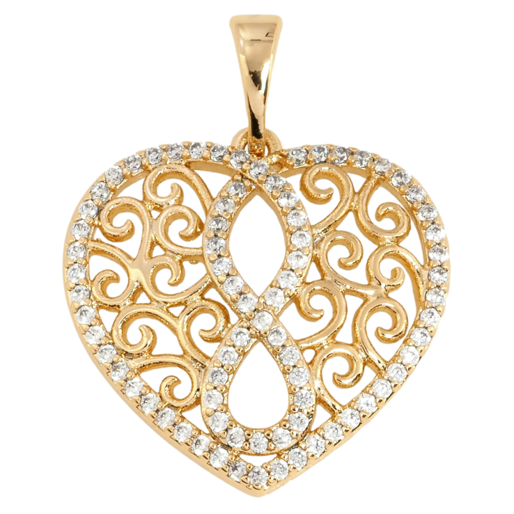 Кулон Xuping Позолота 18K Ажурне серце з цирконієм для ланцюжка до 5мм фото №21 Кулон Xuping Позолота 18K Ажурне серце з цирконієм для ланцюжка до 5мм фото №21