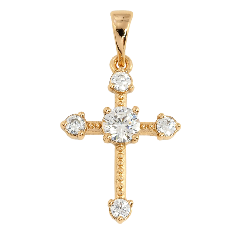 Кулон Xuping Позолота 18K Хрест із цирконієм для ланцюжка до 5мм фото №3