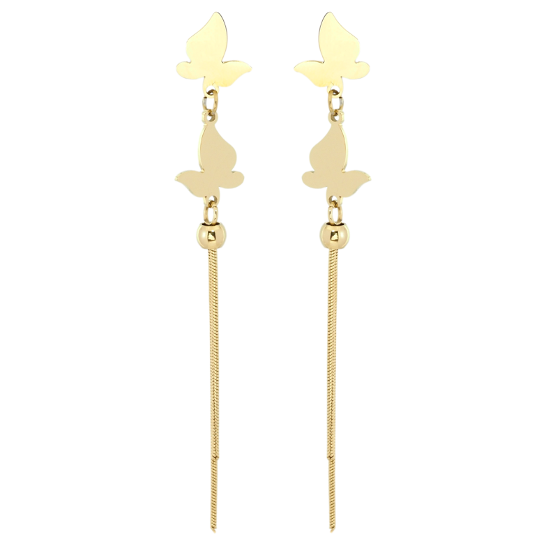 Сережки Xuping TTM Stainless Steel колір 14K пусети Підвіски метелики фото №8