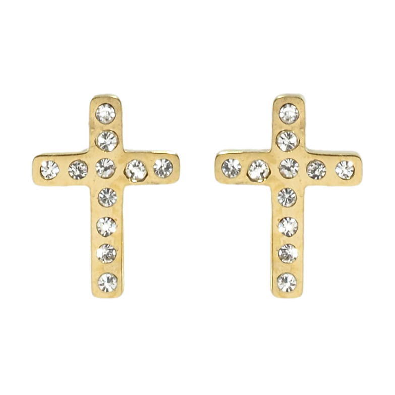 Сережки Xuping TTM Stainless Steel колір 14K пусети Хрестики з цирконієм фото №18 Сережки Xuping TTM Stainless Steel колір 14K пусети Хрестики з цирконієм фото №18