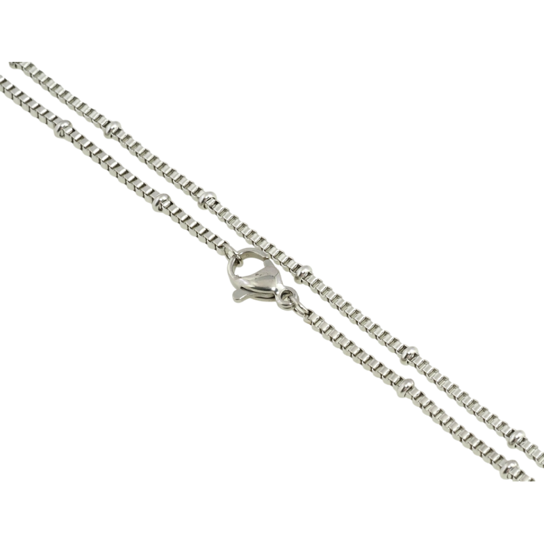 Ланцюжок Xuping ТТМ Stainless Steel колір Родій Плетіння Венеціанське з намистинами довжина 45см х 1.5мм фото №8 Ланцюжок Xuping ТТМ Stainless Steel колір Родій Плетіння Венеціанське з намистинами довжина 45см х 1.5мм фото №8