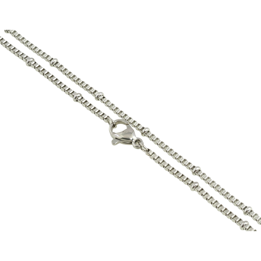 Ланцюжок Xuping ТТМ Stainless Steel колір Родій Плетіння Венеціанське з намистинами довжина 45см х 1.5мм фото №1 Ланцюжок Xuping ТТМ Stainless Steel колір Родій Плетіння Венеціанське з намистинами довжина 45см х 1.5мм фото №1