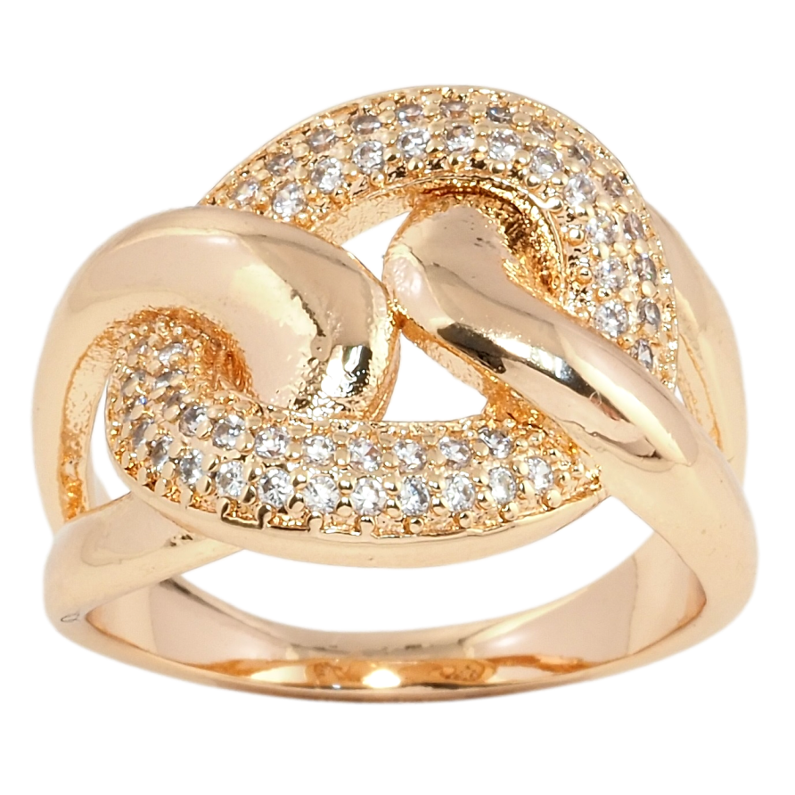 Кольцо Xuping M&L Цвет 18К Звенья с цирконием фото №1 Кольцо Xuping M&L Цвет 18К Звенья с цирконием фото №1