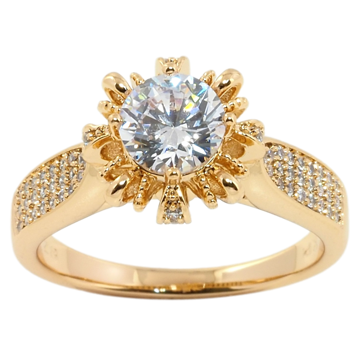 Каблучка Xuping Позолота 18K Кристальна квітка фото №23 Каблучка Xuping Позолота 18K Кристальна квітка фото №23